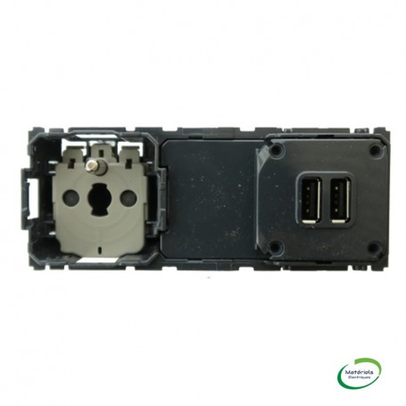 LEGRAND 067106 - Prise de courant et chargeur double USB, Céliane
