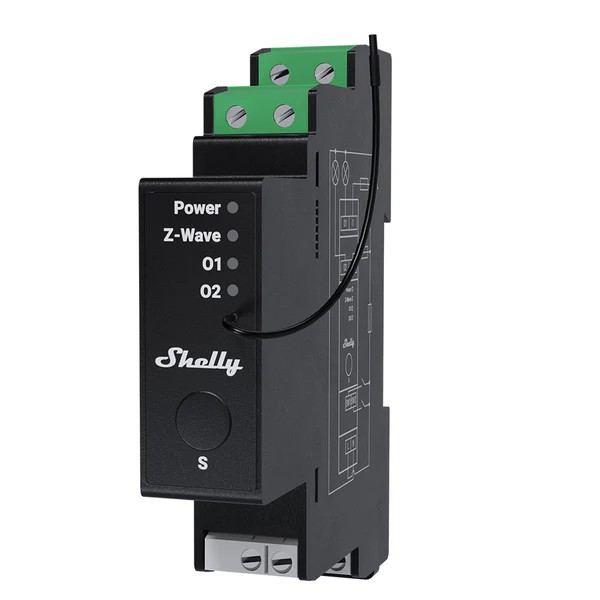 Z-Wave module connectée DIN 2x16A - SHELLY WAVE PRO 2PM