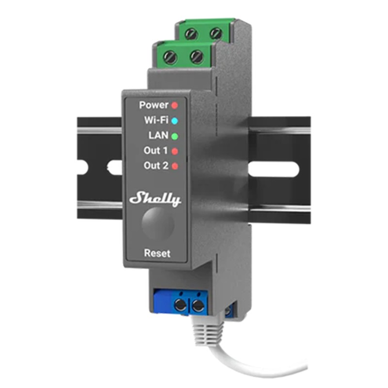 Z-Wave module connectée rail DIN 2x16A - SHELLY WAVE PRO 2