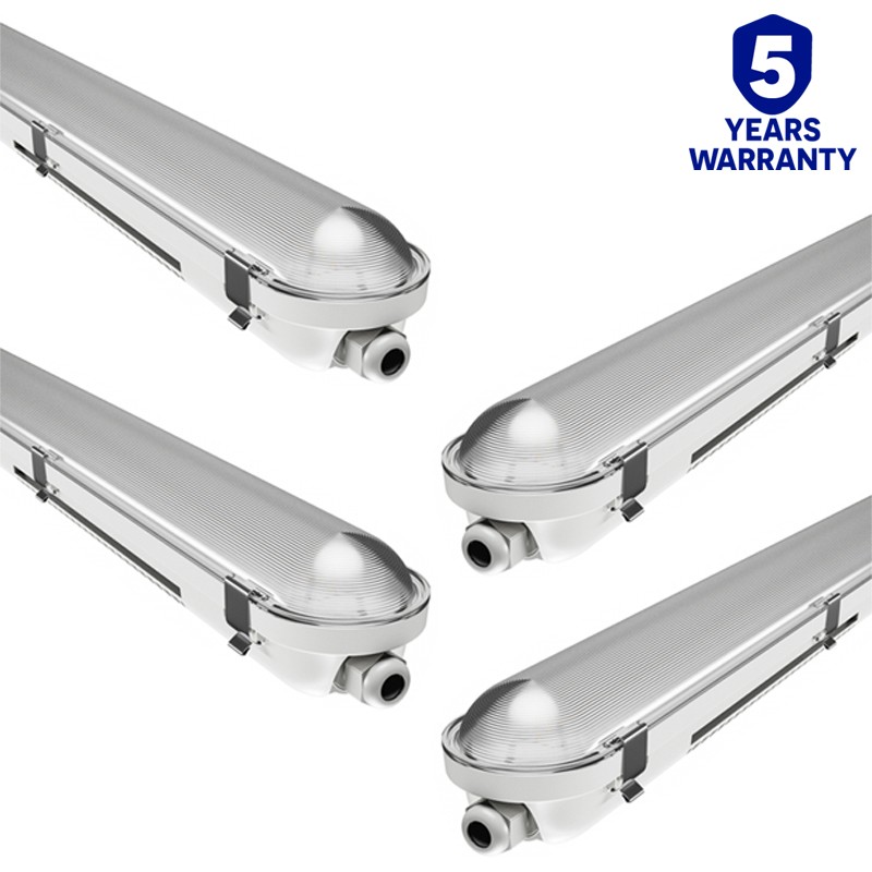 Lot de 4 réglette LED étanche 150cm puissance ajustable 27/37/47/58W ...