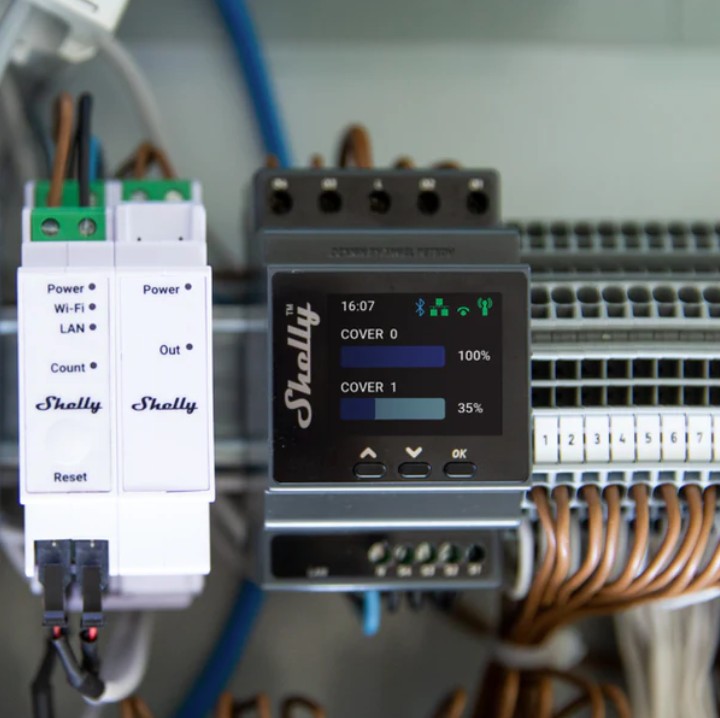 Module WiFi volets roulants rail DIN Shelly Pro Dual Cover